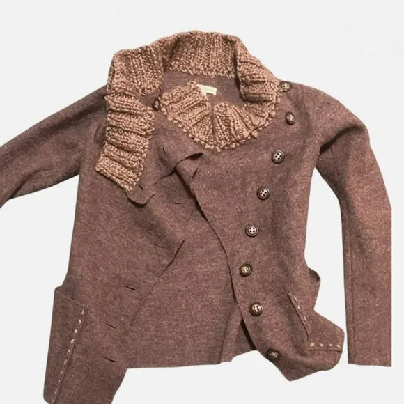 Anthropologie Gro Abrahamsson Arslan Asymmetric Wool Cardigan - Size S - Picture 5 of 10